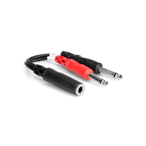Hosa YPP-136 Y Cable 1/4" TRS Female - 1/4" TS Male