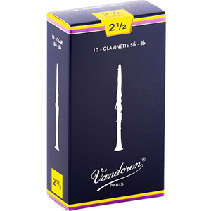 Vandoren Bb Clarinet #2.5 Reeds, Box 10