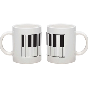 Ceramic Mug: White With Piano Keys