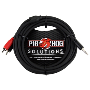 Pig Hog 10 Feet Stereo Breakout Cable 3.5mm to Dual RCA