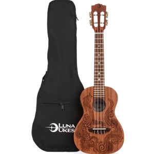 Luna Henna Dragon Ukulele, Concert WITH BAG