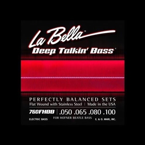 La Bella Beatle Bass 4 String Flatwound Stainless Steel 50-100 Bass Guitar Strings