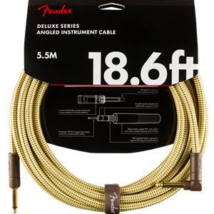 Fender Deluxe Series Instrument Cable 18.6' Tweed, Angled