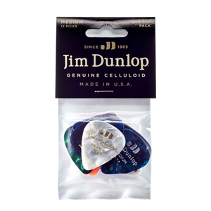 Dunlop Picks Genuine Celluloid Medium (12) - Variety Pack