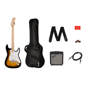 Squier Sonic Stratocaster Pack 2-Color Sunburst Maple Fingerboard Gig Bag
