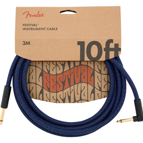 Fender Angled Festival Instrument Cable Blue 10 Feet