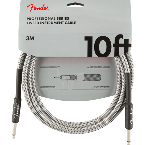 Fender Professional Instrument 10' Cable White Tweed (silver)