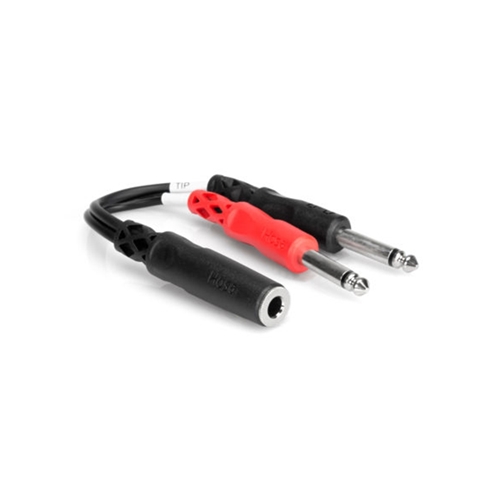 Hosa YPP-136 Y Cable 1/4" TRS Female - 1/4" TS Male