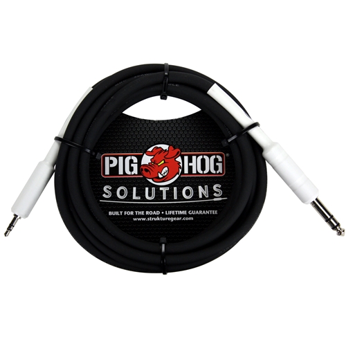 Pig Hog 1/4" TRS to 1/8" mini 10 ft Cable