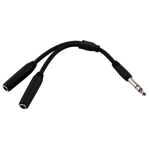 Pig Hog 6" Y Cable Stereo 1/4" (M) to Dual Stereo 1/4" (F)