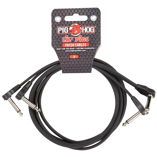 PIG HOG LIL PIGS 3FT LOW PROFILE PATCH CABLES - 2 PACK