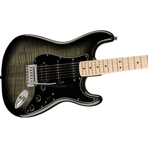 Fender Squier Affinity Series Stratocaster Flame Maple Top HSS Maple Fingerboard Black Pickguard Black Burst