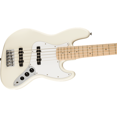 Fender Squier Affinity Series Jazz Bass V Laurel Fingerboard White Pickguard Olympic White