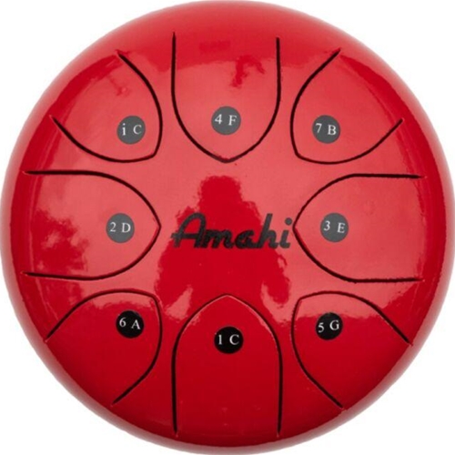 Amahi Steel Tongue Drum 8" Red