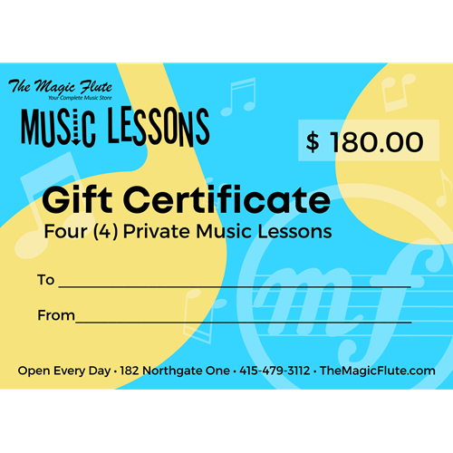$180 Gift Certificate for Four 30-minute Lessons