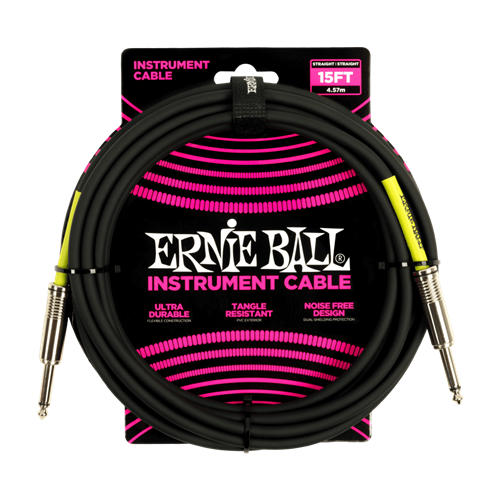 Ernie Ball 10' Straight/Straight Instrument Cable - Black