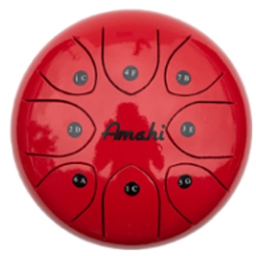 Amahi Steel Tongue Drum 10" Red