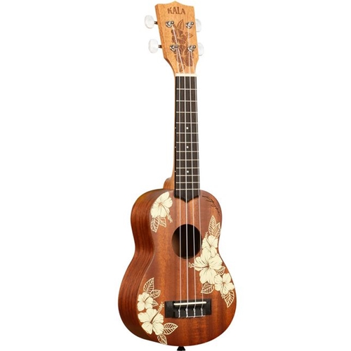 Kala Voyage Hibiscus Soprano Ukulele w/Bag