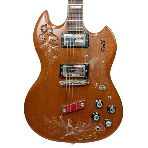 Used 1973 Guild S-100 Carved Oak Leaf Acorn Electric Guitar With Case